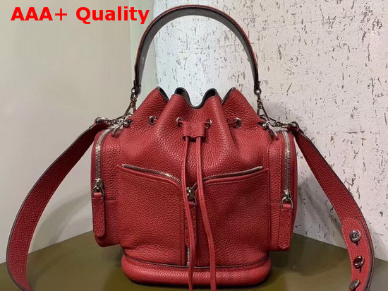 Fendi Mon Tresor Bucket Bag in Red Roman Leather Replica