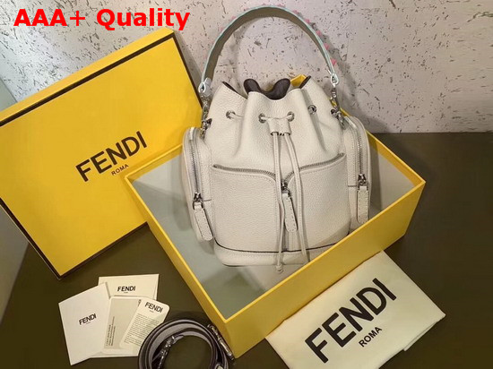 Fendi Mon Tresor Bucket Bag in White Roman Leather Replica