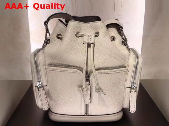 Fendi Mon Tresor Bucket Bag in White Roman Leather Replica