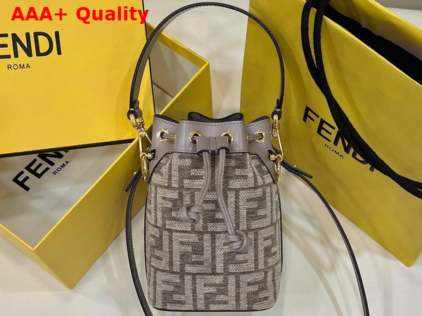 Fendi Mon Tresor Dove Gray Tapestry Fabric Mini Bag Replica