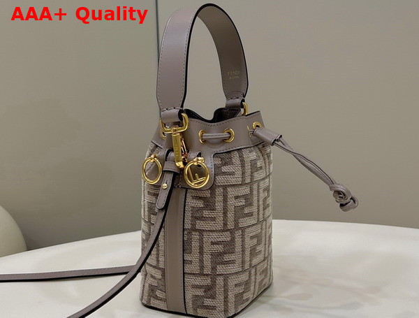 Fendi Mon Tresor Dove Gray Tapestry Fabric Mini Bag Replica