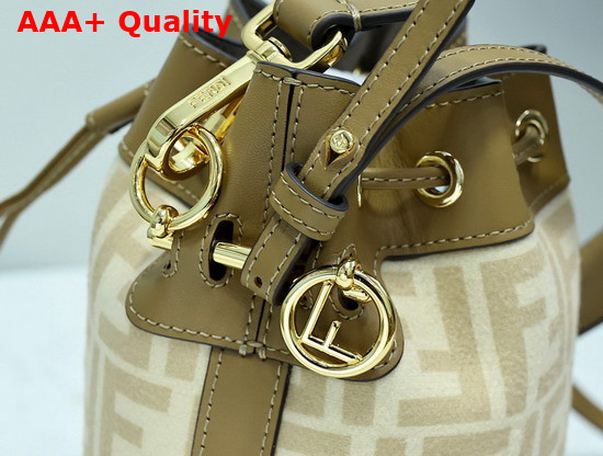 Fendi Mon Tresor FF Beige Wool Mini Bag Replica