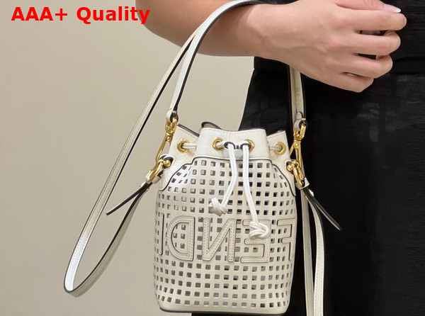 Fendi Mon Tresor Two Toned Perforated Leather Mini Bag Replica