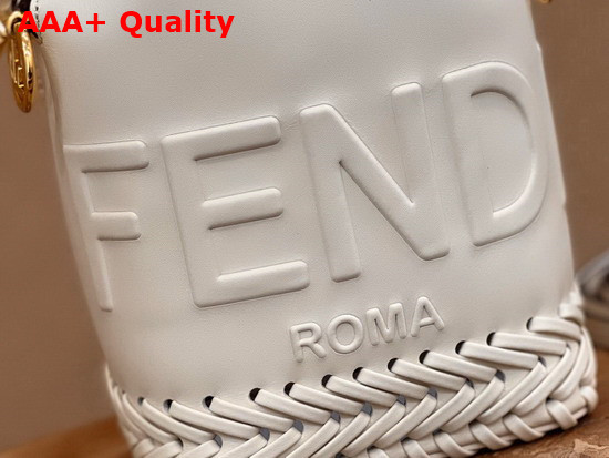 Fendi Mon Tresor White Leather Mini Bag with Decorative Stitching Replica