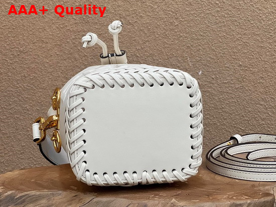 Fendi Mon Tresor White Leather Mini Bag with Decorative Stitching Replica