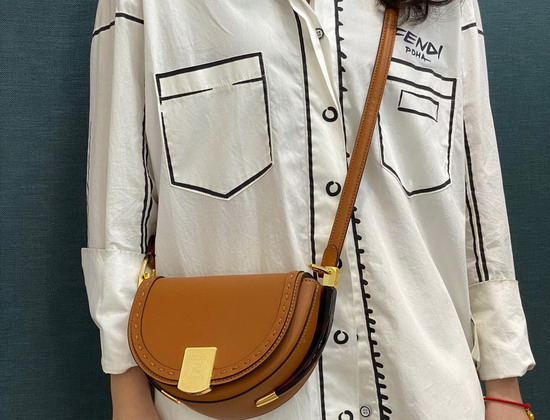 Fendi Moonlight Brown Leather Bag Replica