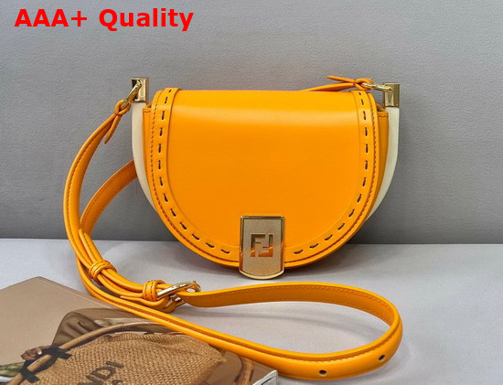 Fendi Moonlight Orange Leather Bag Replica