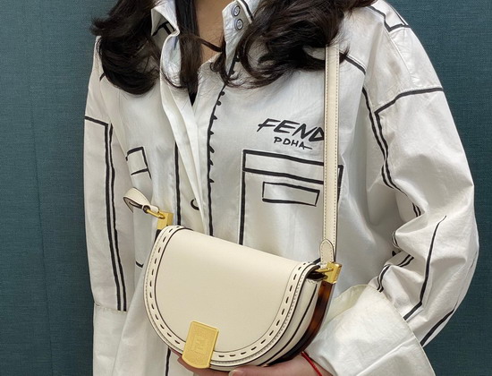 Fendi Moonlight White Leather Bag Replica