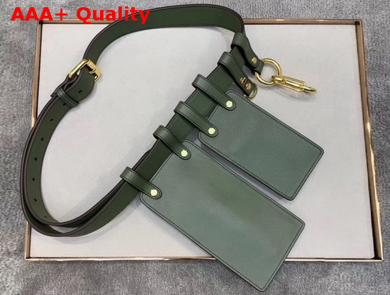 Fendi Multi Accessory Belt Bag in Green Calf Leather Replica