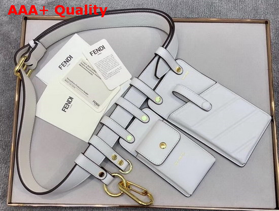 Fendi Multi Accessory Belt Bag in White Calf Leather Replica