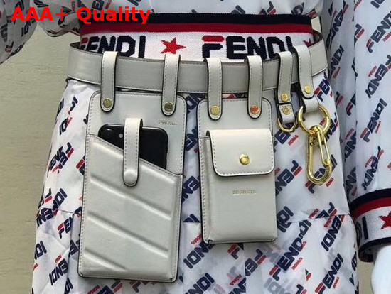 Fendi Multi Accessory Belt Bag in White Calf Leather Replica