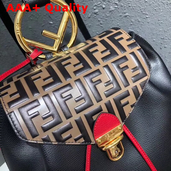 Fendi Multicolor Leather Backpack New Fendi Logo Handle Iconic FF Pattern On The Flap Replica