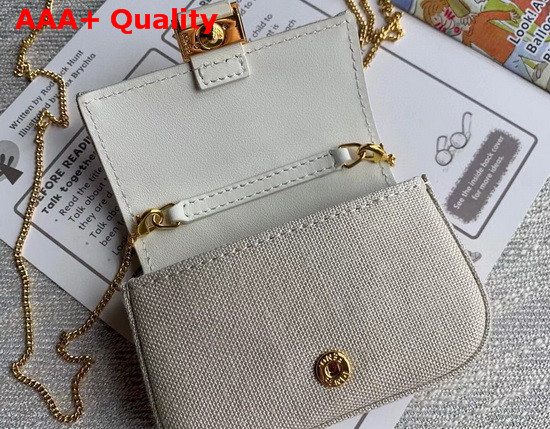 Fendi Nano Baguette Charm Beige Canvas Charm Replica