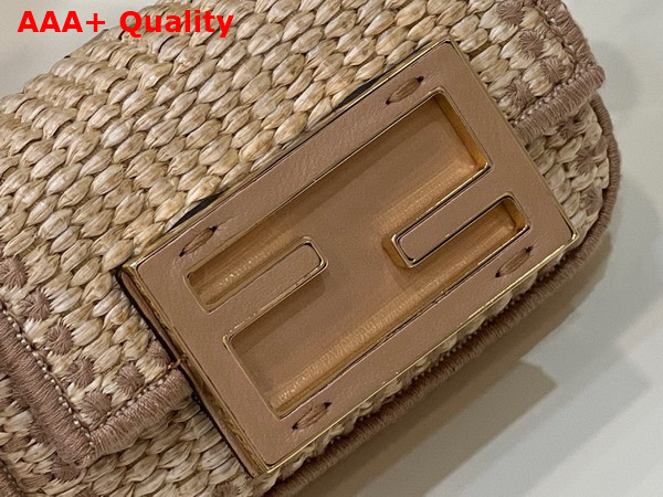 Fendi Nano Baguette Charm Beige Raffia Charm Replica