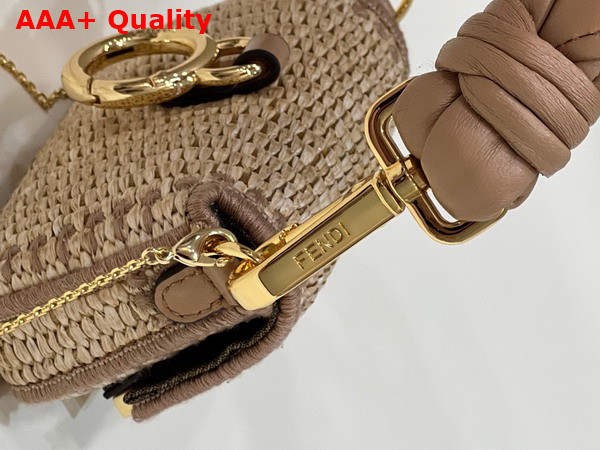 Fendi Nano Baguette Charm Beige Raffia Charm Replica