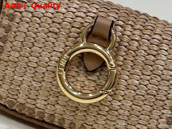 Fendi Nano Baguette Charm Beige Raffia Charm Replica