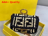 Fendi Nano Baguette Charm Black Raffia Charm Replica