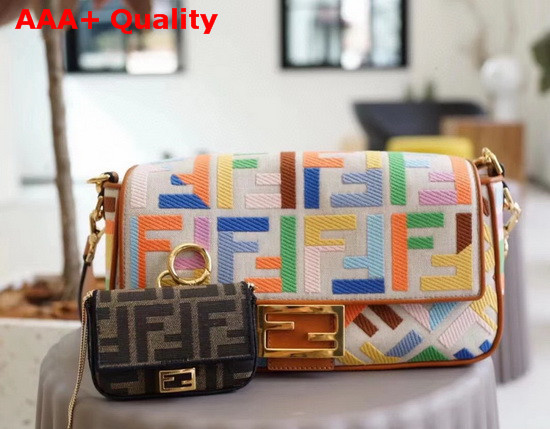 Fendi Nano Baguette Charm Brown Fabric Charm Replica