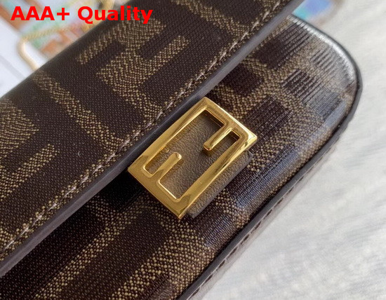 Fendi Nano Baguette Charm Brown Glazed Fabric Charm Replica