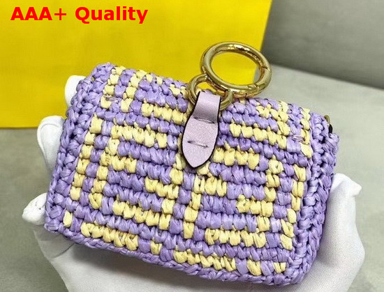 Fendi Nano Baguette Charm Lilac Raffia Charm Replica