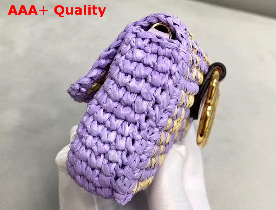 Fendi Nano Baguette Charm Lilac Raffia Charm Replica