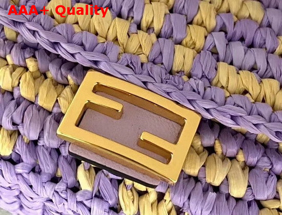 Fendi Nano Baguette Charm Lilac Raffia Charm Replica