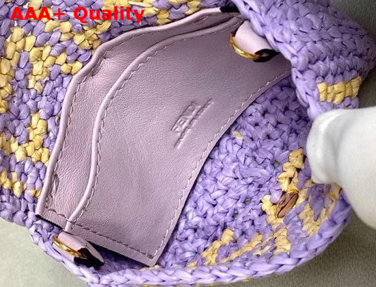 Fendi Nano Baguette Charm Lilac Raffia Charm Replica