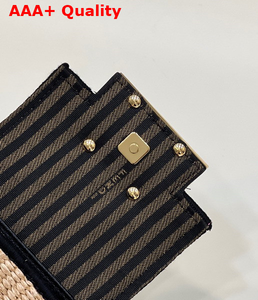 Fendi Nano Baguette Charm in Beige Raffia Replica