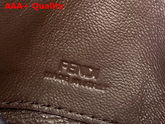 Fendi Nano Baguette Charm in Brown Check Print Leather Replica