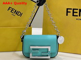 Fendi Nano Baguette Charm in Tiffany Blue Leather Replica