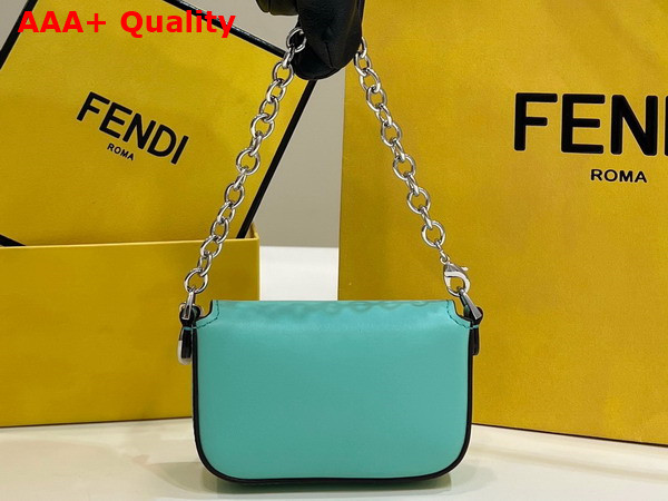 Fendi Nano Baguette Charm in Tiffany Blue Leather Replica