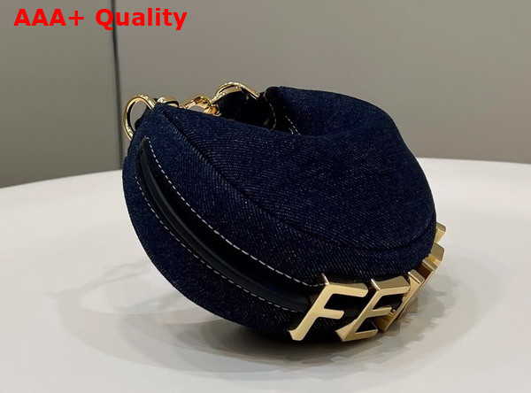 Fendi Nano Fendigraphy Blue Denim Charm Replica