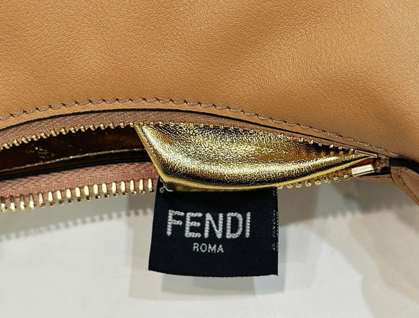 Fendi Nano Fendigraphy Brown Leather Charm Replica