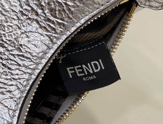 Fendi Nano Fendigraphy Silver Leather Charm Replica