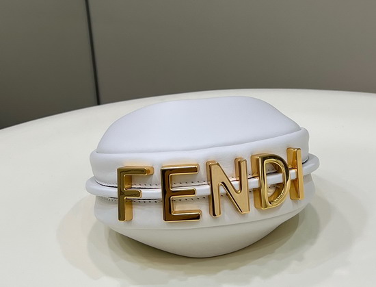 Fendi Nano Fendigraphy White Leather Charm Replica