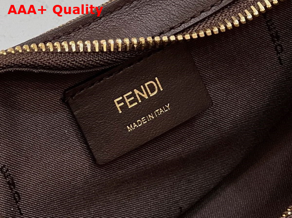 Fendi O Lock Swing Brown FF Fabric Pouch Replica