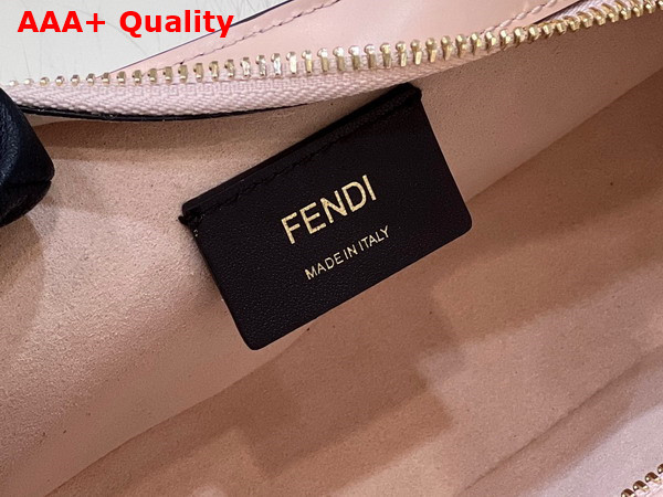 Fendi O Lock Swing Pale Pink Leather and Fox Fur Pouch Replica