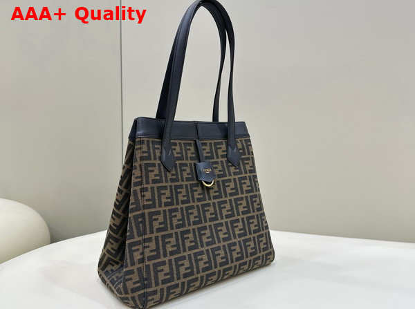 Fendi Origami Large Brown FF Jacquard Fabric Bag that Can be Transformed Replica