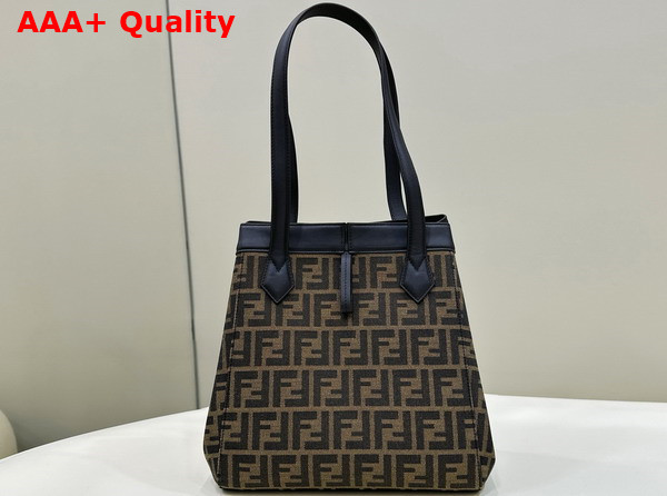 Fendi Origami Medium Brown FF Jacquard Fabric Bag that Can be Transformed Replica