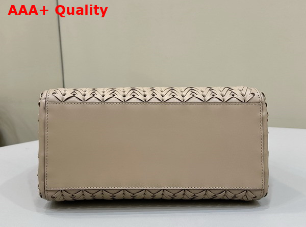 Fendi Origami Medium Dove Gray Interlaced Leather Bag that Can be Transformed Replica