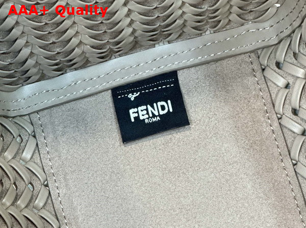 Fendi Origami Medium Dove Gray Interlaced Leather Bag that Can be Transformed Replica