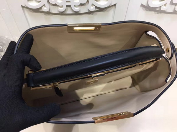 Fendi Oversized Peekaboo Handbag in Black Calfskin For Sale