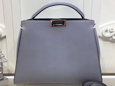 Fendi Oversized Peekaboo Handbag in Light Blue Calfskin For Sale