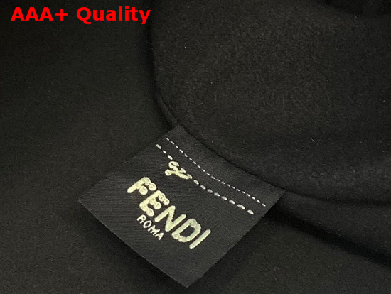 Fendi Pack Medium Pouch Bag with Drawstring Yellow Nappa Leather with Black FENDI ROMA Replica