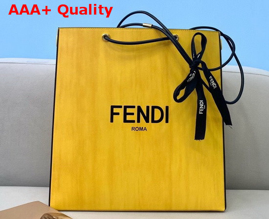 Fendi Pack Medium Shopping Bag Yellow Leather Bag Replica