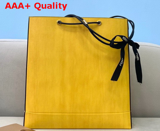 Fendi Pack Medium Shopping Bag Yellow Leather Bag Replica