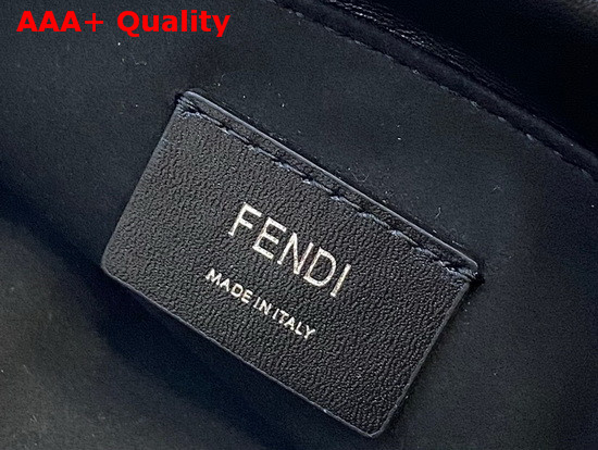 Fendi Pack Small Pouch Bag with Drawstring Black Nappa Leather with Yellow FENDI ROMA Replica