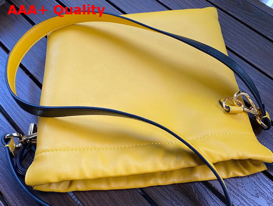 Fendi Pack Small Pouch Bag with Drawstring Yellow Nappa Leathe ROMA Replica