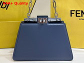 Fendi Peekaboo Cut Petite Blue Leather Bag Replica