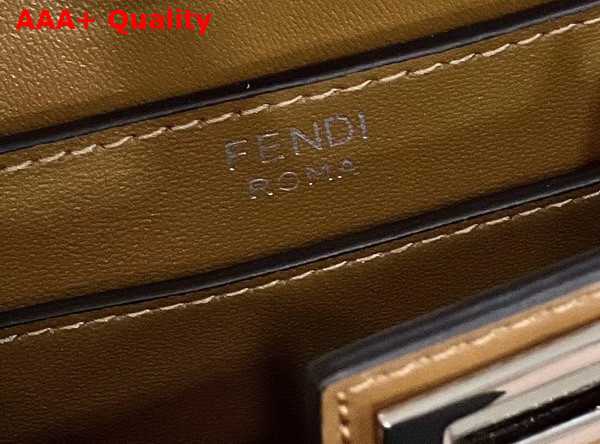 Fendi Peekaboo Cut Petite Brown Leather Bag Replica